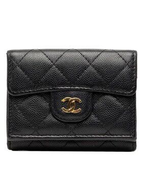 Chanel CC Logo Quilted Black Caviar Leather